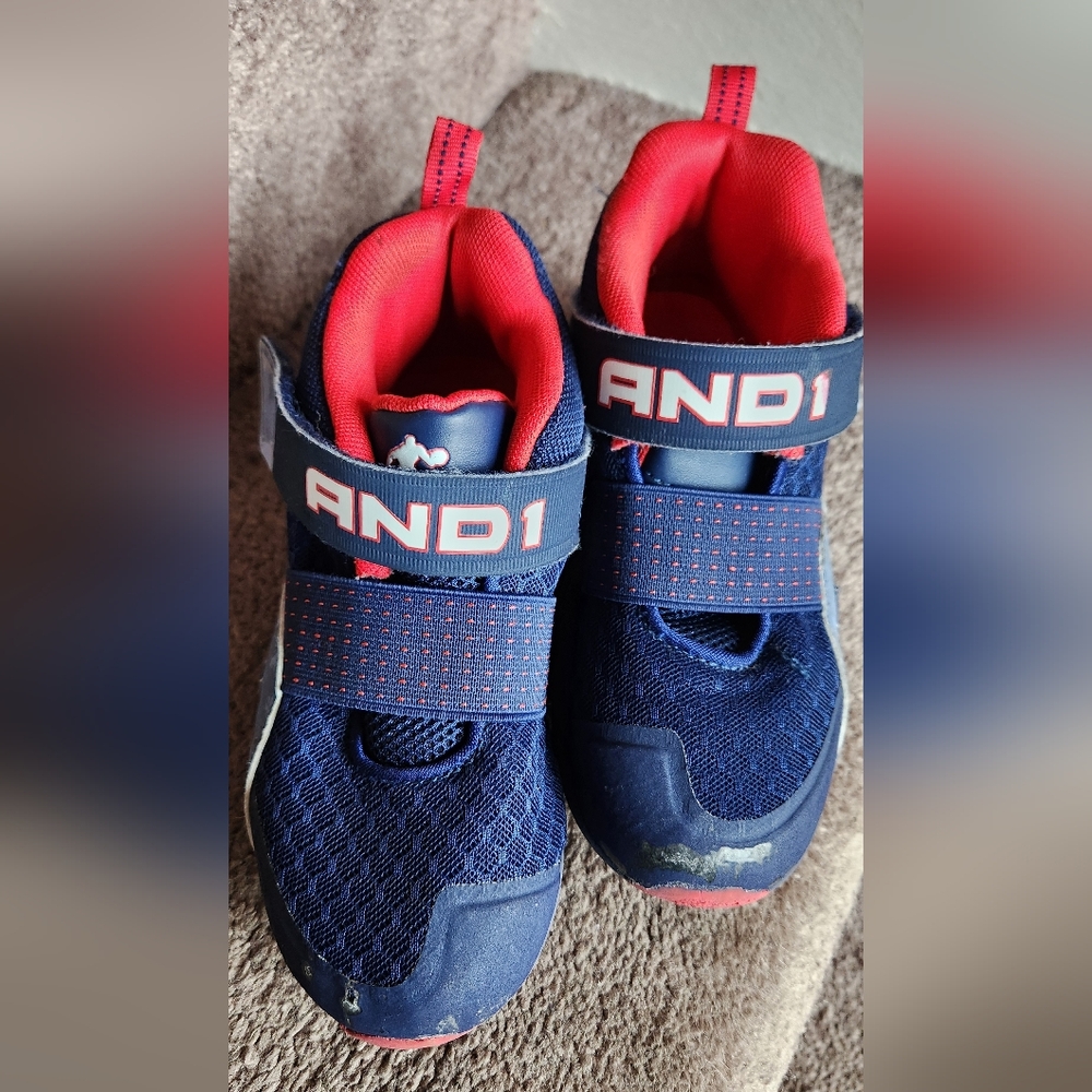AND1 Kids' Blue and Red Sneakers